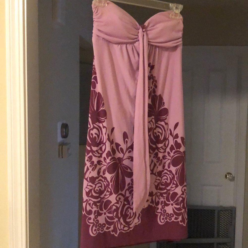 Strapless purple dress